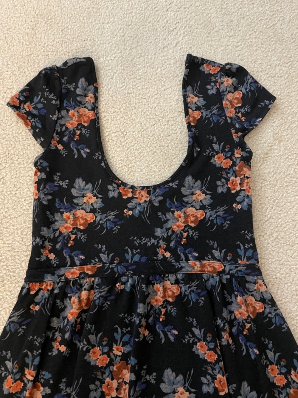 Vintage Kimchi Floral Scoop Neck Floral Dress, Size L - Picture 3 of 8